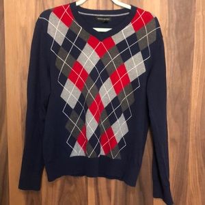 Men’s Banana Republic V Neck Argyle Sweater M
